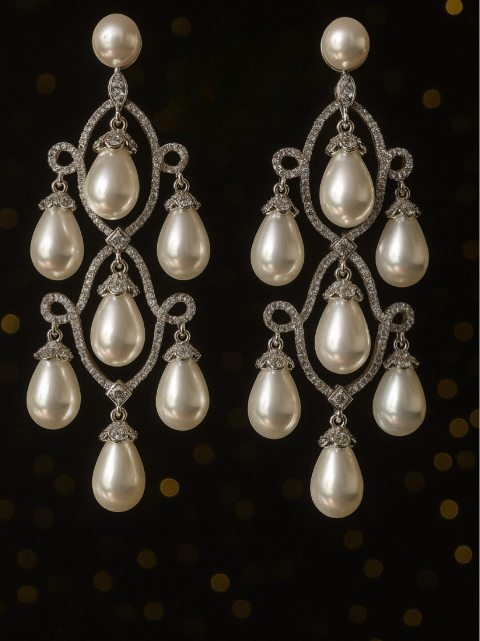 White pearl earings